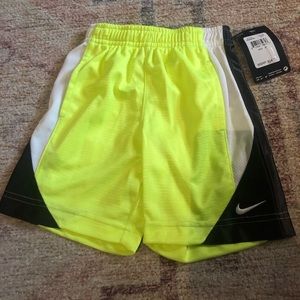 Nike NWT Boys Yellow/ Green, Black, And White Shorts Size 2T